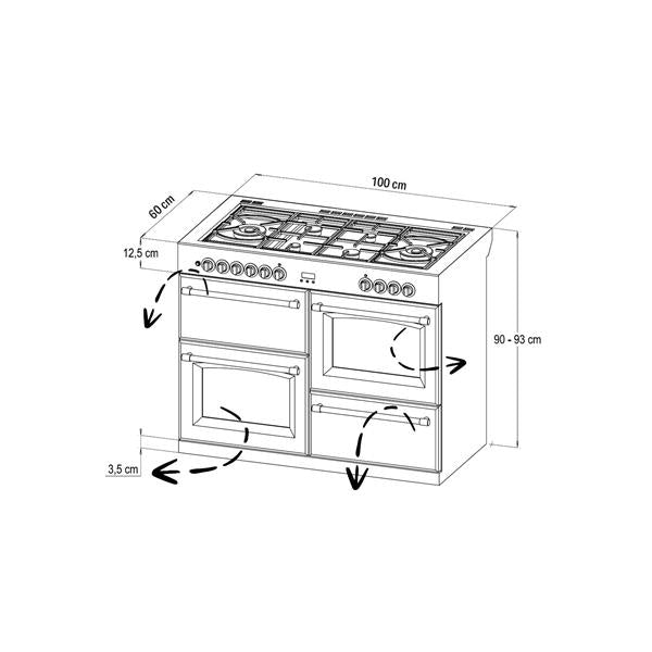 STOVES RICHMOND Deluxe S1000 GTG GAS Schwarz