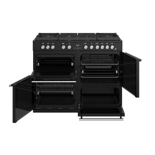 STOVES PRECISION S1100 Deluxe GTG DF Gas auf Glas Schwarz/Chrom