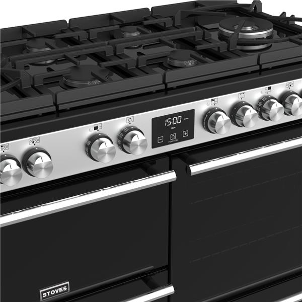 STOVES PRECISION S1100 Deluxe GTG DF Gas auf Glas Edelstahl/Chrom