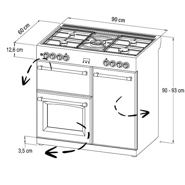 STOVES RICHMOND Deluxe S900 DF GAS CB Icy White/Chrom