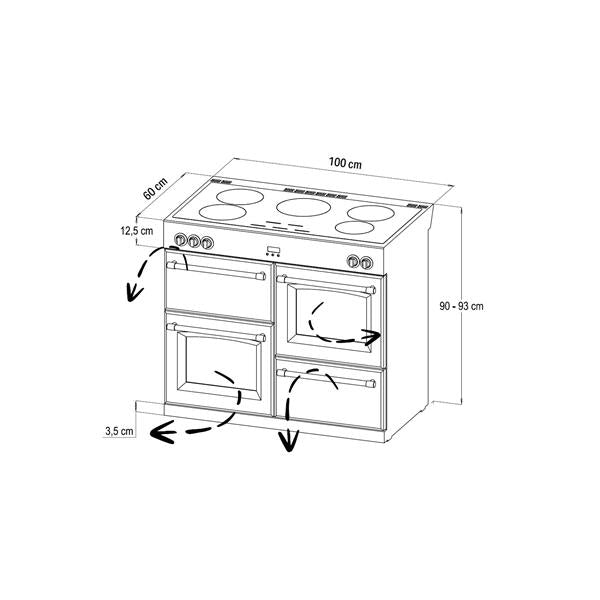 STOVES RICHMOND Deluxe S1000 EI INDUKTION Anthrazit/Chrom