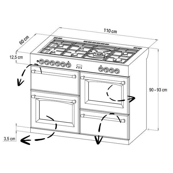 STOVES RICHMOND Deluxe S1100 DF GAS CB Thunder Blue/Chrom