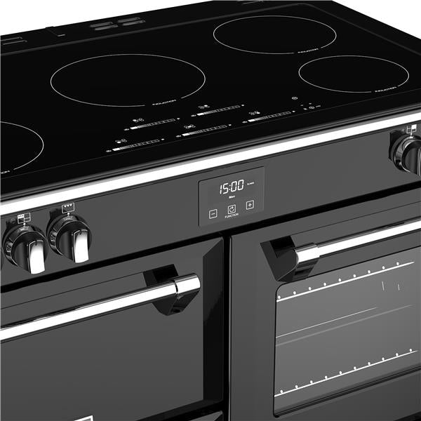 STOVES - Richmond S1000 Ei Black und STOVES Retro Kühl- Gefrierkombination Breeze 190 Black