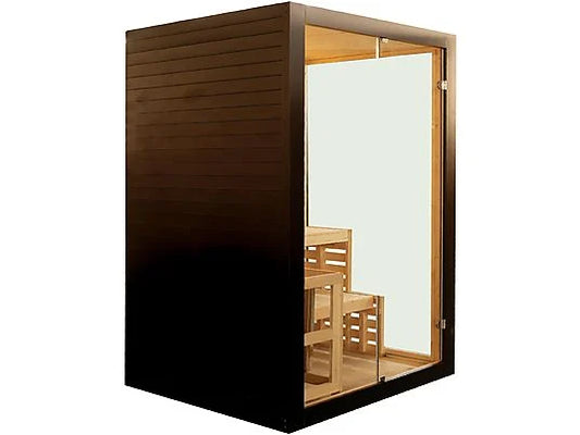 Sanotechnik Finnische Sauna PANORAMA BLACK Sauna 2 Pers.130x120x200 cm