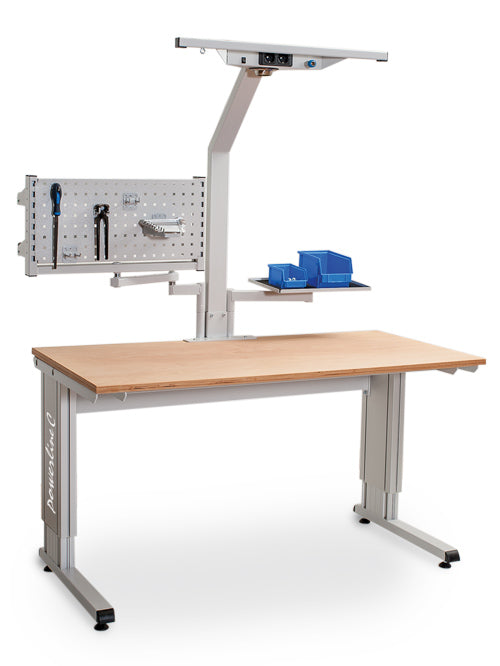 Bedrunka+Hirth Powerline C Grundgestellkombination, Tiefe 750, elektrische Höhenverstellung, 1x Aufbaustativ, 2x Schwenkarm