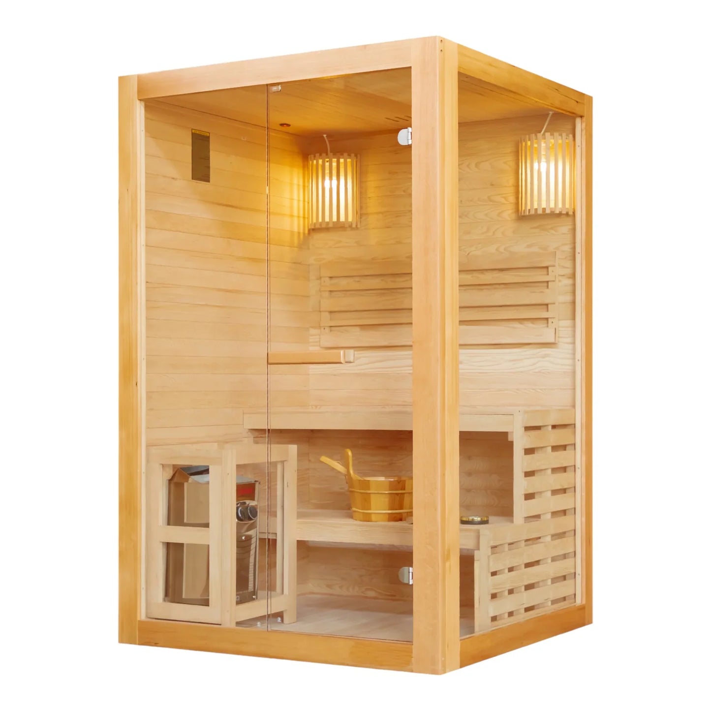 Sanotechnik finnische Sauna PANORAMA Sauna 2 Pers.130x120x200 cm