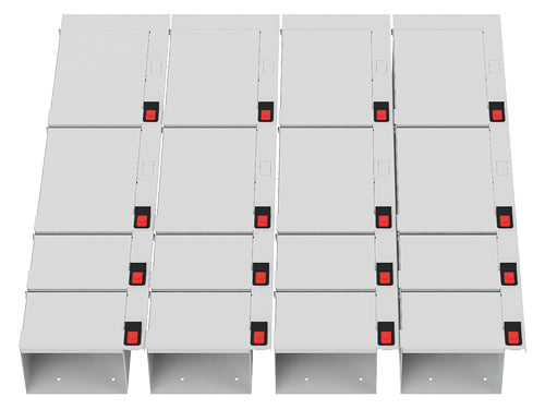 Bedrunka+Hirth Schubladeneinteilung R 24-24 mit Klappeneinsatz, 46-teilig, Front 100 mm für TSM-Schrank