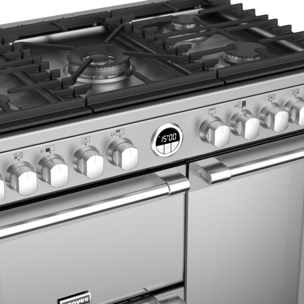 STOVES STERLING S900 DF GAS Edelstahl Gas