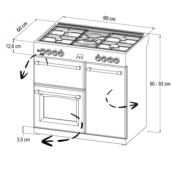 STOVES STERLING Deluxe S900 DF GAS Schwarz