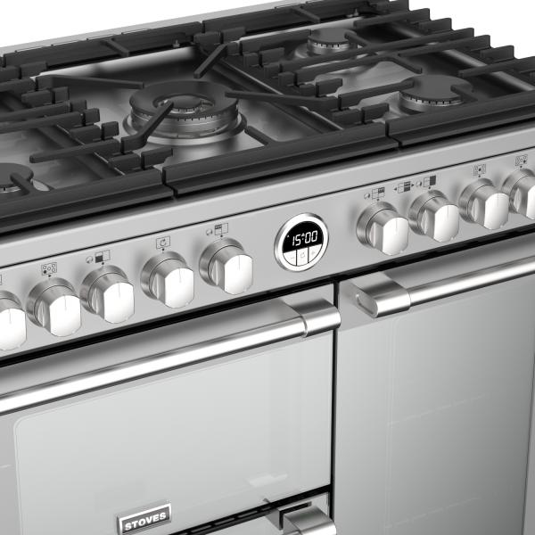 STOVES STERLING Deluxe S900 DF GAS Edelstahl