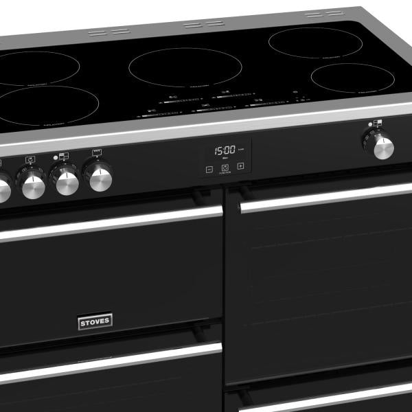 STOVES PRECISION S1000 Deluxe EI INDUKTION Schwarz/Chrom