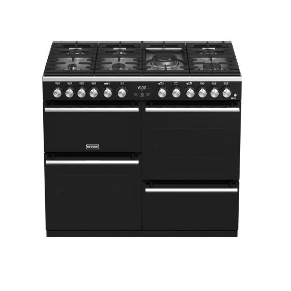 STOVES PRECISION S1000 Deluxe DF GAS Schwarz/Chrom