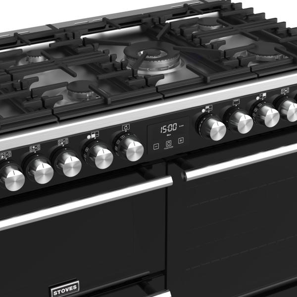 STOVES PRECISION S1000 Deluxe DF GAS Schwarz/Chrom