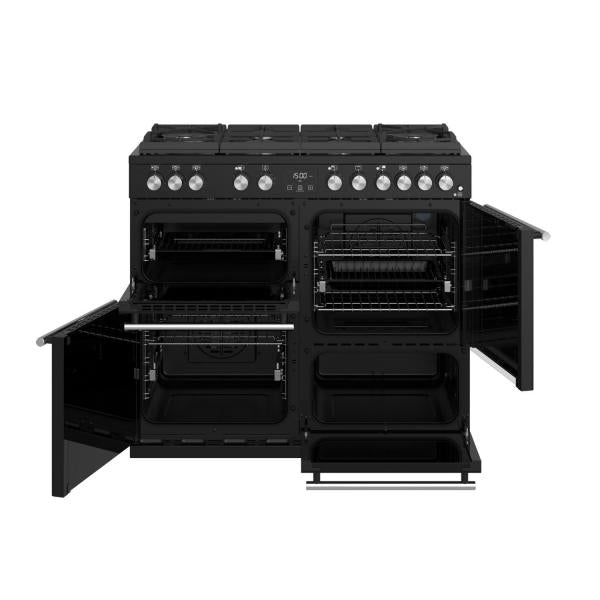 STOVES PRECISION S1000 Deluxe GTG DF Gas auf Glas Schwarz/Chrom