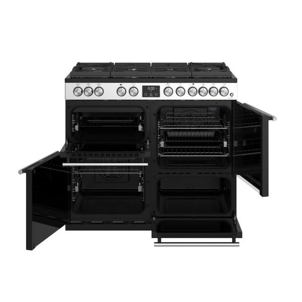 STOVES PRECISION S1000 Deluxe GTG DF Gas auf Glas Edelstahl/Schwarz