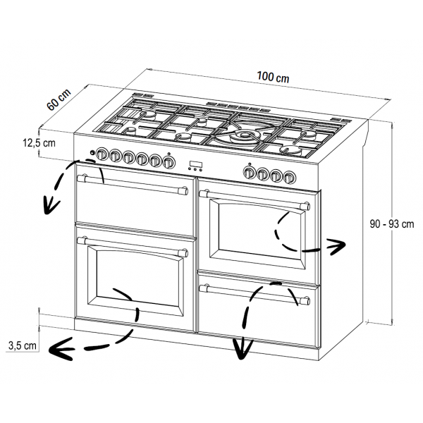 STOVES RICHMOND Deluxe S1000 DF GAS CB Anthrazit/Chrom