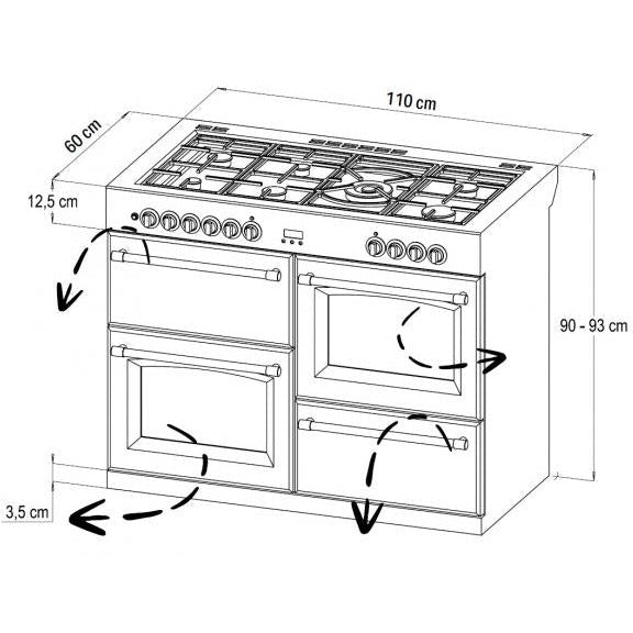 STOVES RICHMOND Deluxe S1100 DF GAS CB Anthrazit/Chromm