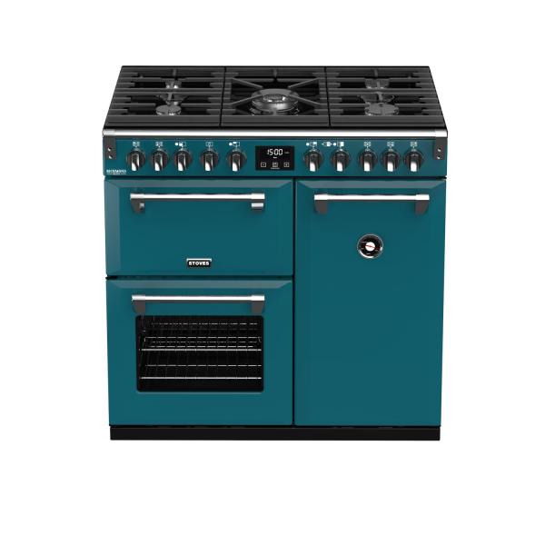 STOVES RICHMOND Deluxe S900 DF GAS CB Kingfisher Teal/Chrom