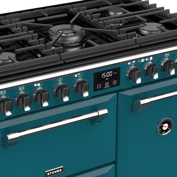 STOVES RICHMOND Deluxe S900 DF GAS CB Kingfisher Teal/Chrom