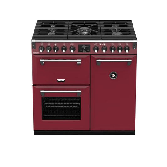 STOVES RICHMOND Deluxe S900 DF GAS CB Chili Red/Chrom