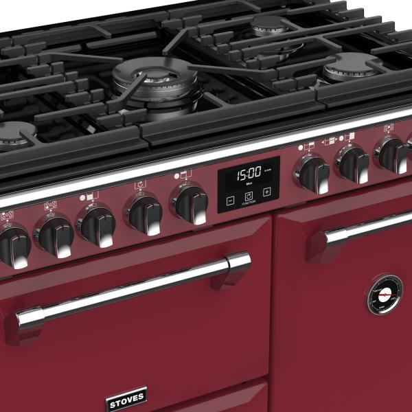 STOVES RICHMOND Deluxe S900 DF GAS CB Chili Red/Chrom