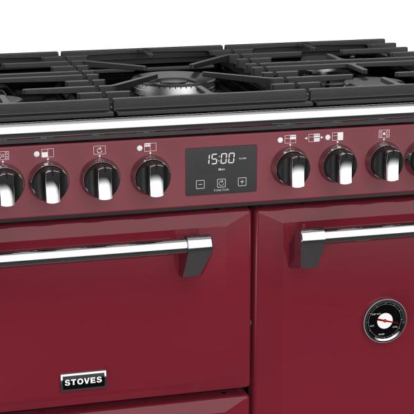 STOVES RICHMOND Deluxe S900 DF GAS CB Chili Red/Chrom