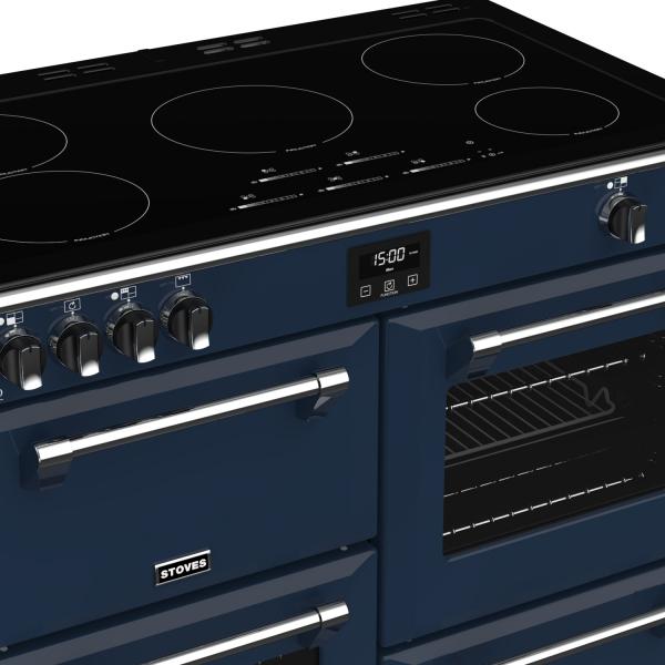 STOVES RICHMOND Deluxe S1000 EI INDUKTION CB Midnight Blue/Chrom