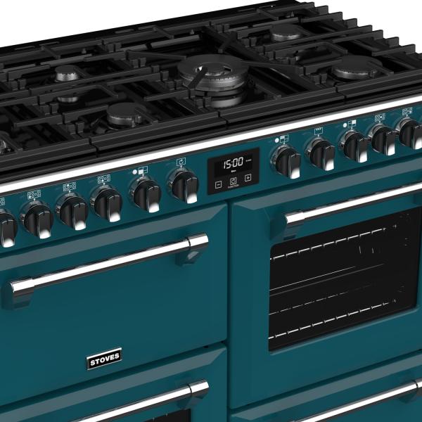 STOVES RICHMOND Deluxe S1000 DF GAS CB Kingfisher Teal/Chrom