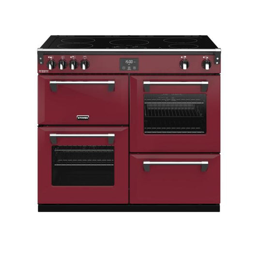 STOVES RICHMOND Deluxe S1000 EI INDUKTION CB Chili Red/Chrom