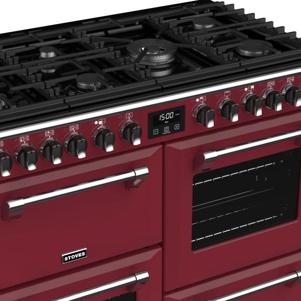 STOVES RICHMOND Deluxe S1000 DF GAS CB Chili Red/Chrom