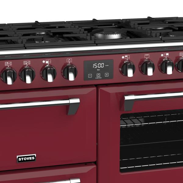 STOVES RICHMOND Deluxe S1000 DF GAS CB Chili Red/Chrom