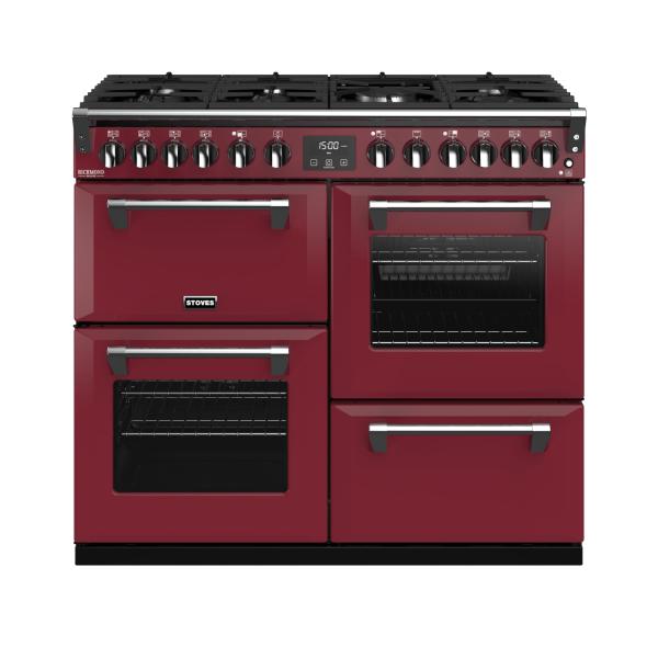 STOVES RICHMOND Deluxe S1000 DF GAS CB Chili Red/Chrom