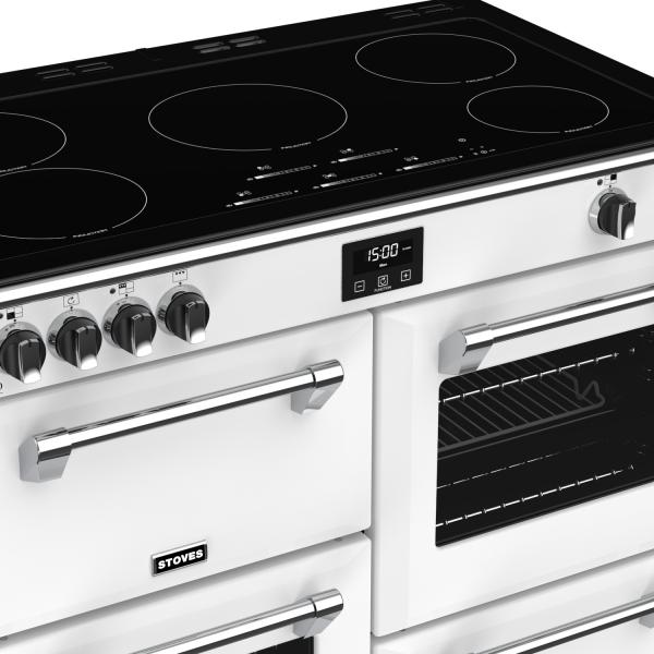 STOVES RICHMOND Deluxe S1000 EI INDUKTION CB Icy White/Chrom