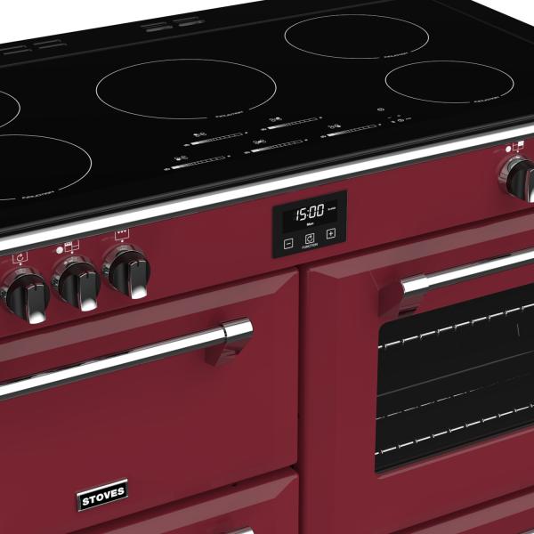 STOVES RICHMOND Deluxe S1100 EI INDUKTION CB Chili Red/Chrom