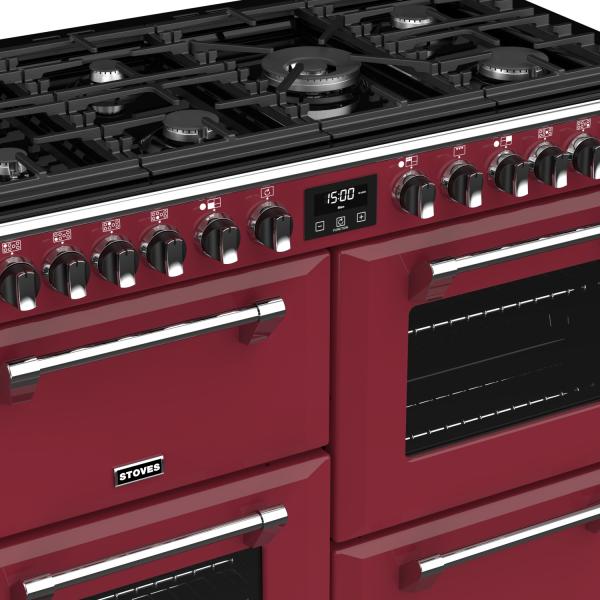 STOVES RICHMOND Deluxe S1100 DF GAS CB Chili Red/Chrom