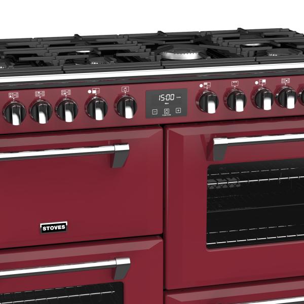 STOVES RICHMOND Deluxe S1100 DF GAS CB Chili Red/Chrom