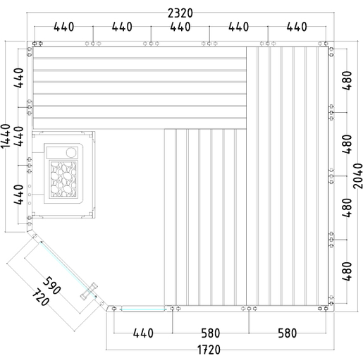 Sentiotec Harvia Komfort Corner Large Massivsauna