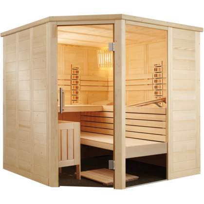 Sentiotec Harvia Alaska Corner Infra+ Massivsauna: Sauna-Infra-Kombi